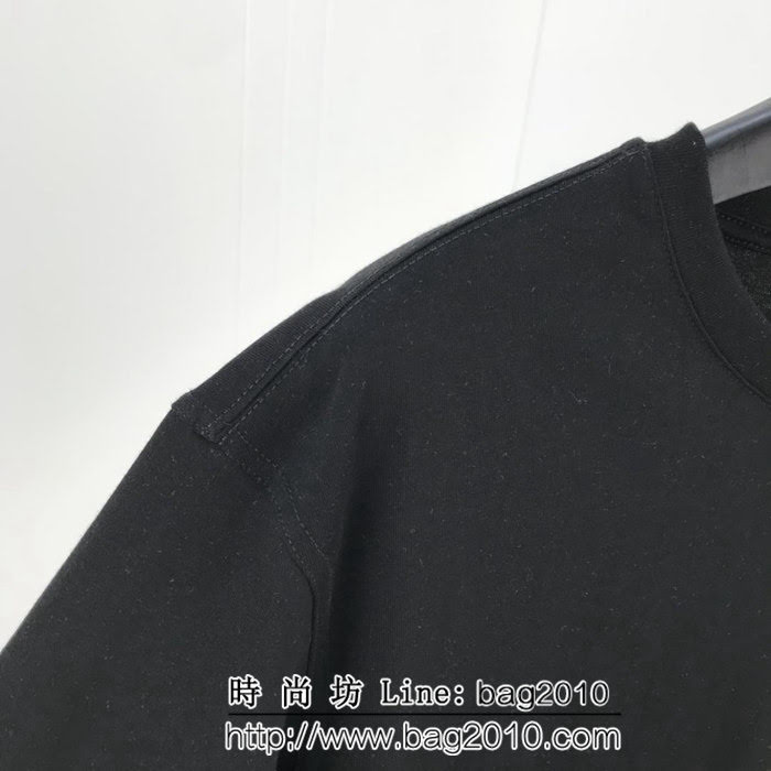FENDI芬迪 19ss roma系列 定制復古織帶 ins爆款 黑色男短袖 ydi2120